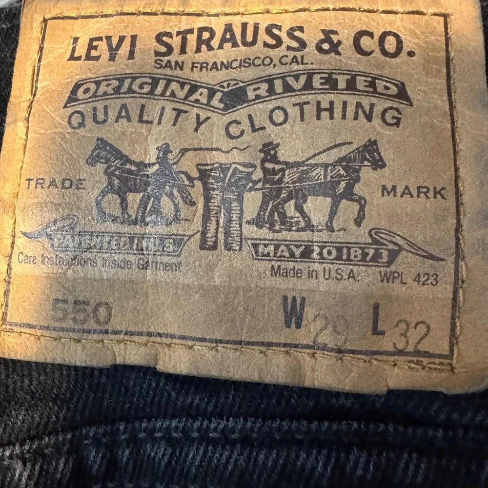 1975 Levi's 550‎ Black Label Jeans Men's 29x32 Relaxed Fit Tapered USA Made New